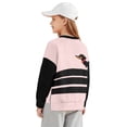 thumbnail image 2 of Xoenoiee Dachshund Stripe Print Fall Sweatshirt for Girls, Oversized Drop Shoulder Pullover Long Sleeve Soft Fleece Crewneck Loose Top, 7-8 Years, 2 of 7