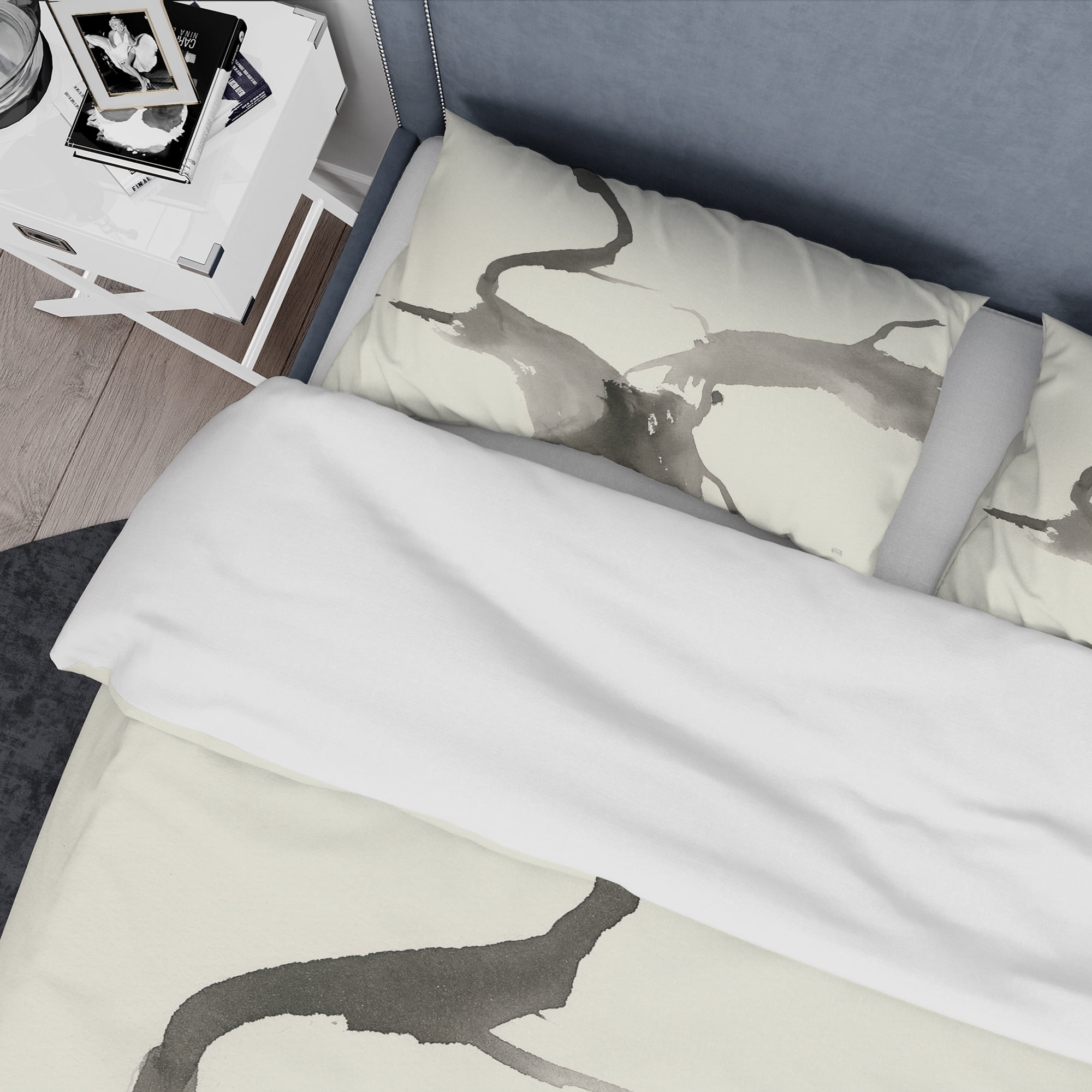 Designart 'minimal geometric Gesture II' Geometric Duvet Cover Set