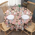 thumbnail image 3 of Boston Terrier Dogs with Pioneer Flower Round Tablecloth 60"x60",Wrinkle Wipeable Table Cloth for Kitchen Dining Room Picnic Patio Party, 3 of 6