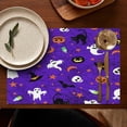thumbnail image 5 of Halloween Purple Spider Web Pattern Summer Placemats Table Placemats Set Of 4-Linen Kitchen Washable Placemats Table Mats 11.8"x17.7" Non-Slip Heat Resistant, 5 of 6