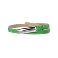thumbnail image 1 of 3/4 Inch (19mm) Rectangular Stitching Feather Edged Skinny Faux Patent Leather Dress Belt, 1 of 2