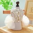 thumbnail image 4 of ANIAC Gray Dog Dress for Small Dogs Female,Bow Knot Girl Puppy Clothes with Detachable Pearl Necklace, Elegant Cat Dress, Formal Pet Pary Outfit for Wedding Birthday Valentines (Gray, Large), 4 of 5