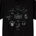 thumbnail image 2 of Batman Caped Crusader Character Headshots Adult Black Crew Neck Short Sleeve T-shirt, 2 of 3