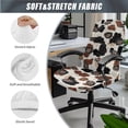 thumbnail image 3 of HELLHERO Daisy Cow Print Office Chair Covers Set, Protective Stretchable Computer Office Chair Seat Covers, Universal Desk Chairs Armrest Cover Slipcover, 3 of 6