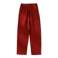 thumbnail image 2 of Women Autumn Spring Plaid Printed Pants Full Length Long Trousers Sports Pants, 2 of 4