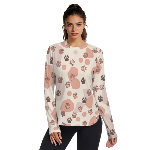 Bear Paw Women UPF 50  UV Shirts Long Sleeve with Thumb Holes Workout Sun Shirt Quick Dry Athletic Hiking Tops