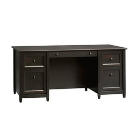 Bedford Black Pedestal Desk Walmart Com