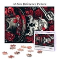 thumbnail image 6 of 500 pcs Flower Skeleton Cowboy 500 Piece Wooden Puzzles,Stress relieving pleasure,Unique Artwork for Adults,Exquisite Flower Skeleton Cowboy,Great for Relaxation and Display for Puzzle Enthusiasts, 6 of 6