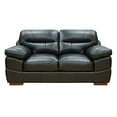 thumbnail image 4 of Sunset Trading Jayson 3-Piece Modern Top-Grain Leather Living Room Set in Black, 4 of 5
