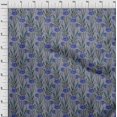 thumbnail image 4 of oneOone Polyester Spandex Medium Blue Fabric Floral Retro Sewing Material Print Fabric By The Yard 56 Inch Wide, 4 of 5