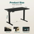 thumbnail image 6 of GlasFlength Ergonomic Standing Desk, Height Adjustable Electric Computer Desk with Control Panel & Headphone Hook, Modern Gaming Desk for Home Office, Height 28.7''-48'', Black/40Inches, 6 of 6