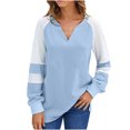 thumbnail image 2 of Ichuanyi liquidación color mujer-cuello en v choque causal tops tops blusa suelta ICHUANYI WER202308183077, 2 of 9