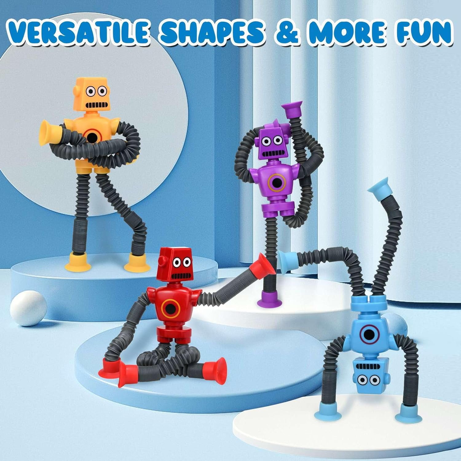 Jouet De Girafe à Ventouse Télescopique - Jouets Sensoriels - 4 Pièces