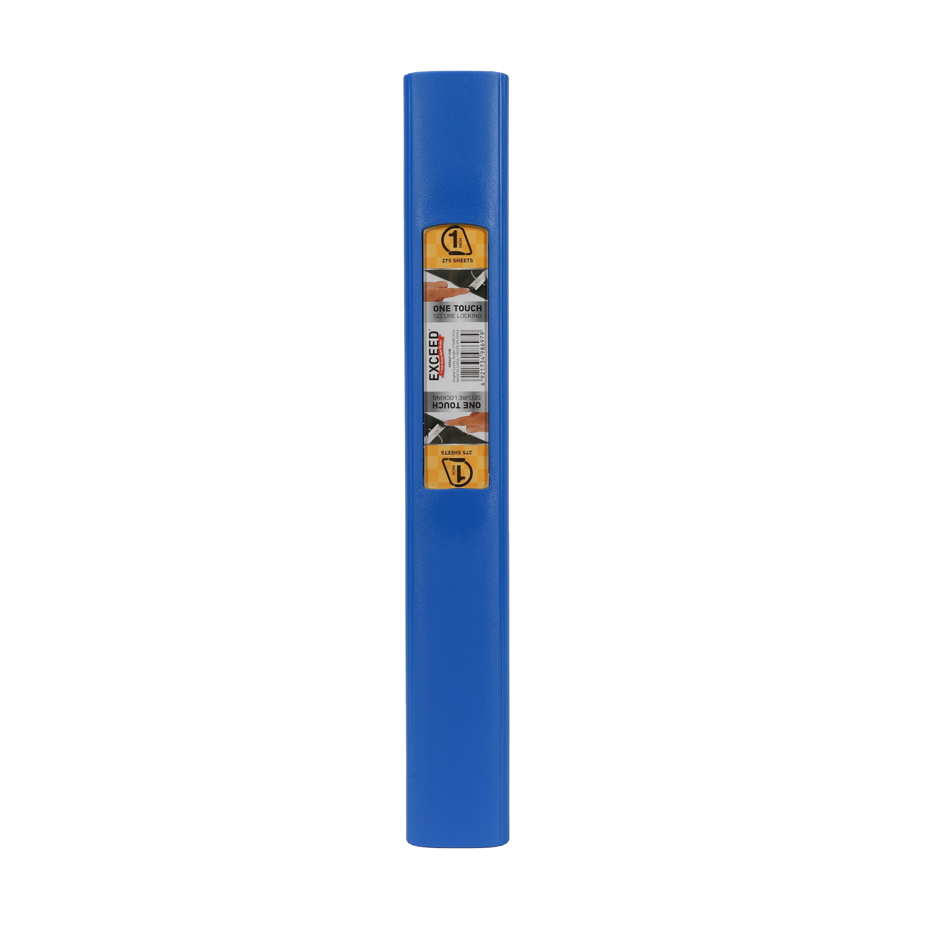 Exceed 1 inch Heavy-Duty Binder, 3 Slant D-Ring, Blue