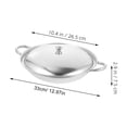thumbnail image 2 of unbranded Wok De Acero Inoxidable Con Doble Mango Para Cocina Casa Reuniones Y Cenas Familiares Color Plateado, 2 of 8