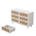 thumbnail image 6 of 6-Drawer Rattan Dresser, High-Quality Chipboard | Multi-Purpose Use in Home | Practical Load-Bearing Capacity, 6 of 7