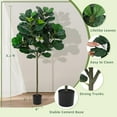 thumbnail image 4 of 5.2 Ft Artificial Fiddle Leaf Fig Tree, Faux Ficus Lyrata Plant with 62 Fiddle Leaves,Tall Fake Plants Large Floor Plant with Pot for Indoor Living Room House Office Decor Housewarming Gift, 4 of 6