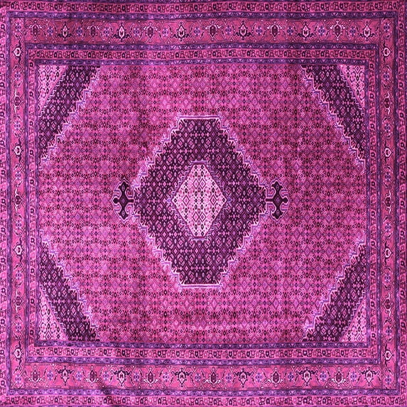 Ahgly Company Indoor Square Medallion Pink Traditional Area Rugs, 4' Square