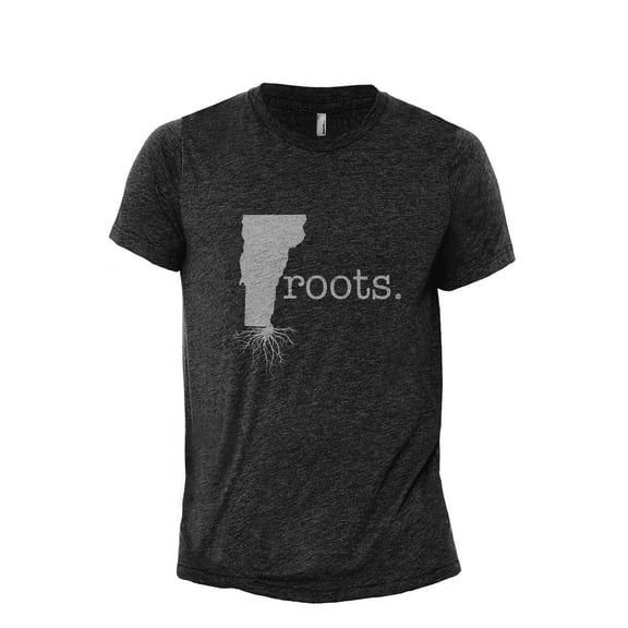 Home Roots State Vermont VT Men's Modern Fit Fun Casual T-Shirt Printed Graphic Tee Charcoal Grey 3X-Large