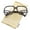 Matte Black-Silver / Clear, variant on zeroUV Unisex Large Retro Hip Hop Style Clear Lens Square Eyeglasses 54mm (Matte Black-Silver / Clear) - 54mm