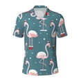 thumbnail image 2 of Daiia Flamingo Pattern Men’s Polo Shirts,Solid Deck Shirt,Classic Fit, Breathable Cotton Polo for Casual and Sport Wear-X-Large, 2 of 7