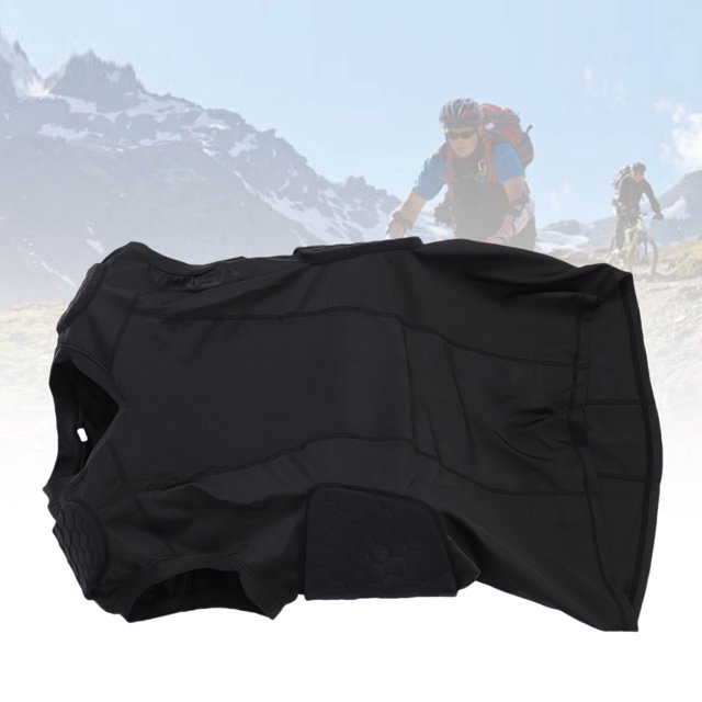 Youth Football Padded Shirt, Chest Rib Protector, Compression Padded Vest High Elasticity Quick Drying Breathable Anti Collision Vest for Basketball Football Training