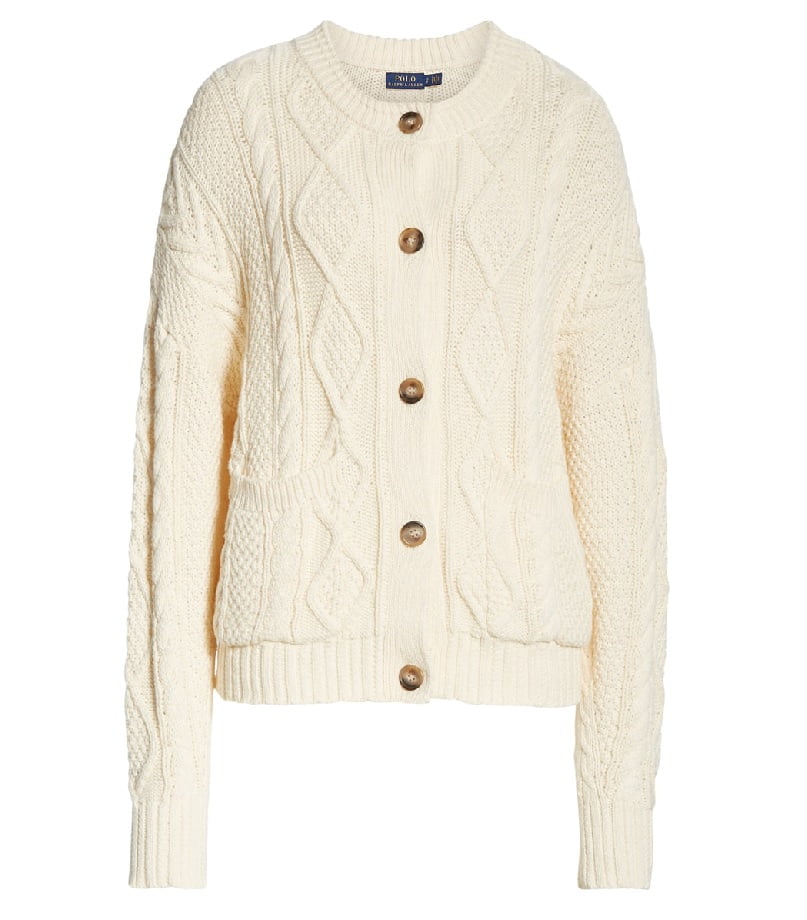 polo cable cardigan