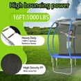 thumbnail image 3 of SENCHO GINSYTALIOR 16FT Trampoline for 2-3 Kids & 2 Adults Recreational Trampoline W/ Enclosure Net Outdoors Trampoline, 3 of 8
