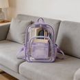 thumbnail image 6 of Backpack Clear PVC Stadium Approved Transparent See Through Book Bag Lightweight Waterproof 10.2in Sports Concert Travel Daypack by MPOISVA, 6 of 7