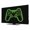 Green, variant on Green Game Controller Elastic Indoor TV Cover 32" Dust Protector,Stretch Fabric Flat Screen TV Covers,Modern Art Gaming Handheld Black Universal Anti-scratch Cover for Curved LCD LED OLED TVs