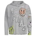 thumbnail image 2 of Adidas GREY HEATHER Girls 7-16 Smiley Face Hooded Tee, US X-Large (16), 2 of 3