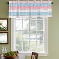 thumbnail image 4 of Pink Blue Wood Grain Valances for Windows, Decorative Rod Pocket Window Valance Curtains, Modern Colorful Striped Short Curtain Drapes for Kitchen/Bathroom/Living Room, 2 Panels, 42" W x 12" L, 4 of 8