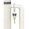 thumbnail image 3 of Delight Jewelry Goldtone Open Peace Heart Key - Silvertone Black Bow Charm Accessory for Tumblers and Thermal Cups, 3 of 4