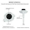 thumbnail image 6 of Rosec Jewels Certified Lab Grown Black Diamond Engagement Ring with Double Halo - Black and White Ring for Women - AAAA Quality, 14K White Gold, US 4.50, 6 of 9