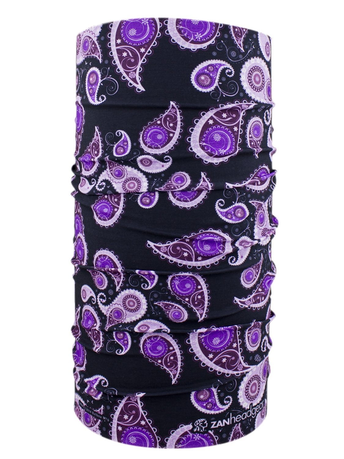 Black Paisley Motley Tube Neck Gaiter, Ear Warmer, Balaclava, Headband, Mask & Beanie., Tube versatility Size Zan... by ZANheadgear