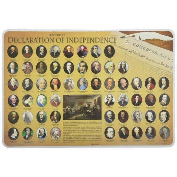 Painless Learning Signers of The Declaration of Independence Placemat