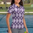 thumbnail image 2 of Binienty Diamond Golf Husband Wife Matching Shirts Relaxed Short Sleeve Couples Matching Golf Shirts for Golf Running Sports ,Classic Fit Quarter Zip Pullover, 2 of 7
