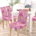 thumbnail image 5 of RYLABLUE Colorful Ice Cream Fun Cartoon Drawing Stretch Chair Cover Protector Seat Slipcover for Dining Room Hotel Wedding Party Set of 6, 5 of 5