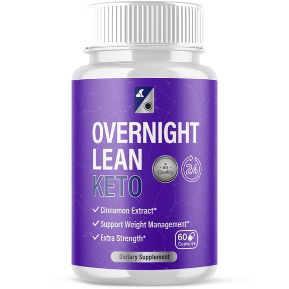 (1 Pack) Overnight Lean Keto - Keto Weight Loss Formula - Energy & Focus Boosting Dietary Supplements for Weight Management & Metabolism - Advanced Fat Burn Raspberry Ketones Pills - 60 Capsules