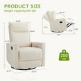 thumbnail image 3 of JOINSUN Nursery Glider, Swivel Glider Rocking Chair with Adjustable Footrest, Beige, 3 of 6