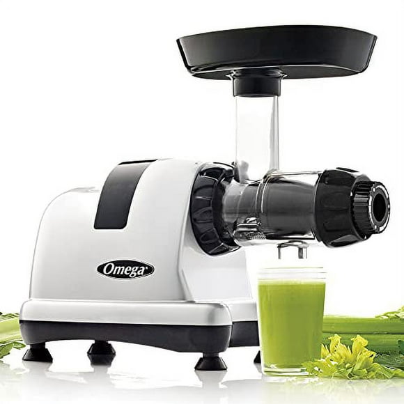 Omega MM900HDS Extracteur de Jus de Céleri Médical Moyen à Mastication Lente, Rendement Élevé, Cadran Réglable, 200 Watts, Argent