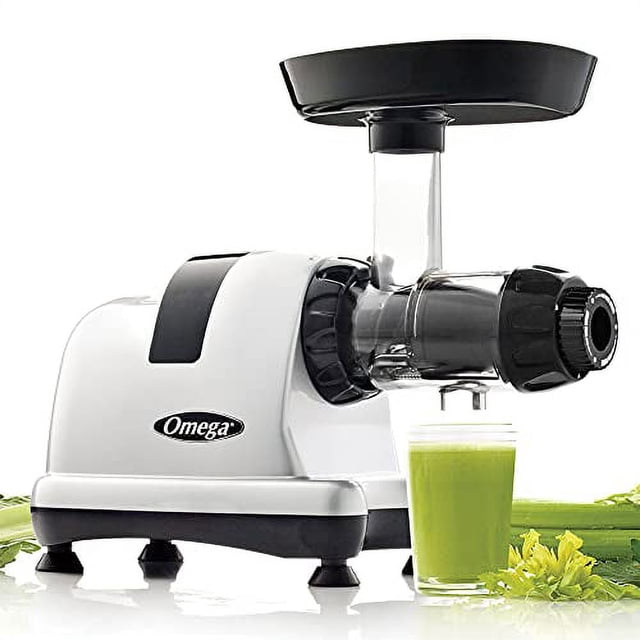 Omega MM900HDS Extracteur de Jus de Céleri Médical Moyen à Mastication Lente, Rendement Élevé, Cadran Réglable, 200 Watts, Argent