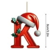 thumbnail image 3 of Honeeladyy Personalized A-Z Letter Ornaments for Christmas Tree 2024 Custom Christmas Ornament with Santa Pattern 2D Acrylic Xmas Hanging Pendent Holiday Gifts for Family Friends Coworkers, 3 of 5