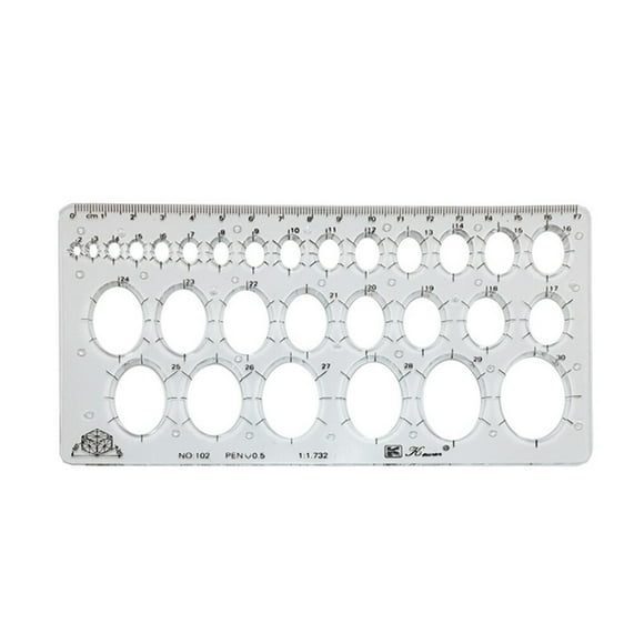 Xingzhi Transparent Règle Échelle Règles Portables Outil de Mesure Multifonctions Modèle Cercle de Dessin Alimentation pour Charpentier École Petit Ovale