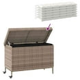 thumbnail image 6 of vidaXL Patio Storage Box with Wheels Gray 43.3"x21.7"x28.7" Poly Rattan, 6 of 6