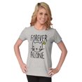 thumbnail image 4 of Cat Lady Forever Alone Funny Cynical Womens Slim Fit Graphic Tee Brisco Brands S, 4 of 5
