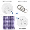 thumbnail image 3 of Polyester Fabric Purple Plaid Shower Curtain, Modern Art Checkered Farmhouse Waterproof Bathtub Curtain Bathroom Decor Set with Hooks 66 x 72 Inches, 3 of 6
