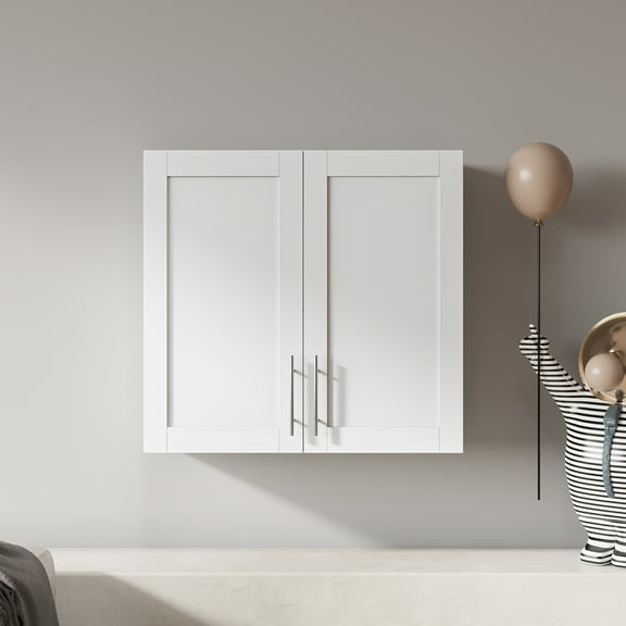 New Wall Mounted Cabinet, 2 Doors, Adjustable Shelf, White, 11.81 "D x 31.50"W x 29.92 "H Modern Style, Bathroom & Kitchen