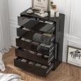 thumbnail image 6 of ChVans 6 Drawer Dresser for Bedroom, 44.7" Tall 31.5" Wide Modern High Gloss Black Dresser with Wood Chest of Drawer Handle Free, Long Dresser for Bedroom, Living Room, Entryway, Hallway, 6 of 9