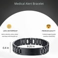 thumbnail image 3 of Metaljc Stainless Steel Medical Alert ID Bracelet for Men Women, Carving Epilepsy, 3 of 4